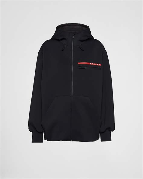 prada double technical jersey hoodie|Prada Hoodies for Men .